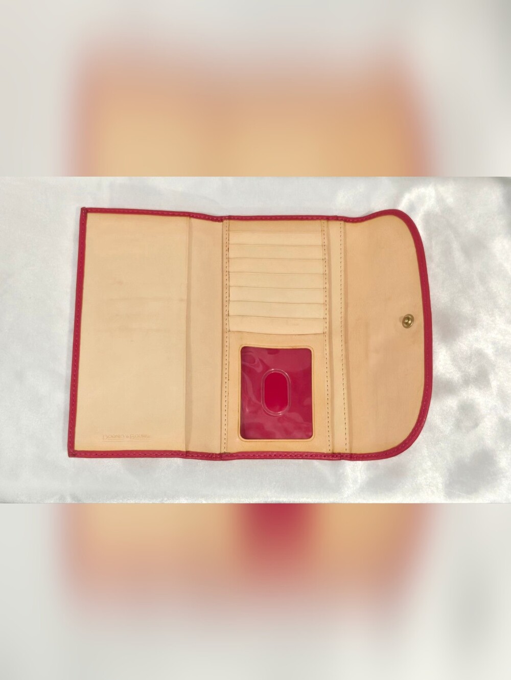 Dooney & Bourke Red Pebbled Leather Wallet With Box - Picture 10 of 16